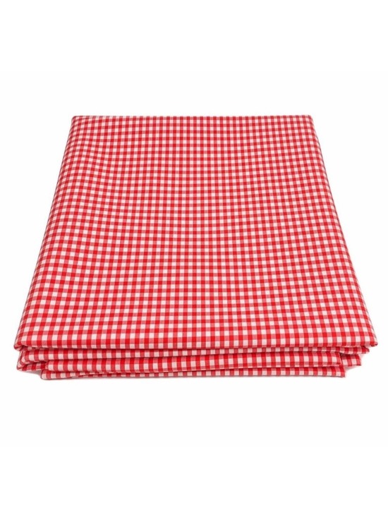 - Other - Red White Gingham Fabric 2 Yard Cotton Checkered Fabric Vintage Sewing Quilting
